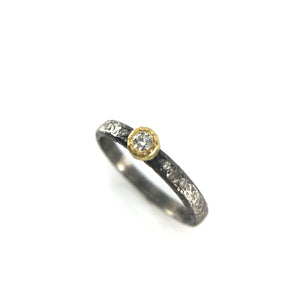 Five Diamond and Rhodium Ring-Rings-Yasuko Azuma-Pistachios