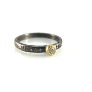 Five Diamond and Rhodium Ring-Rings-Yasuko Azuma-Pistachios