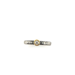 Five Diamond and Rhodium Ring-Rings-Yasuko Azuma-Pistachios