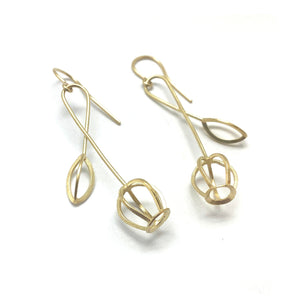 Floral Gold Earrings-Earrings-Liaung-Chung Yen-Pistachios