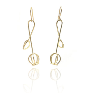 Floral Gold Earrings-Earrings-Liaung-Chung Yen-Pistachios