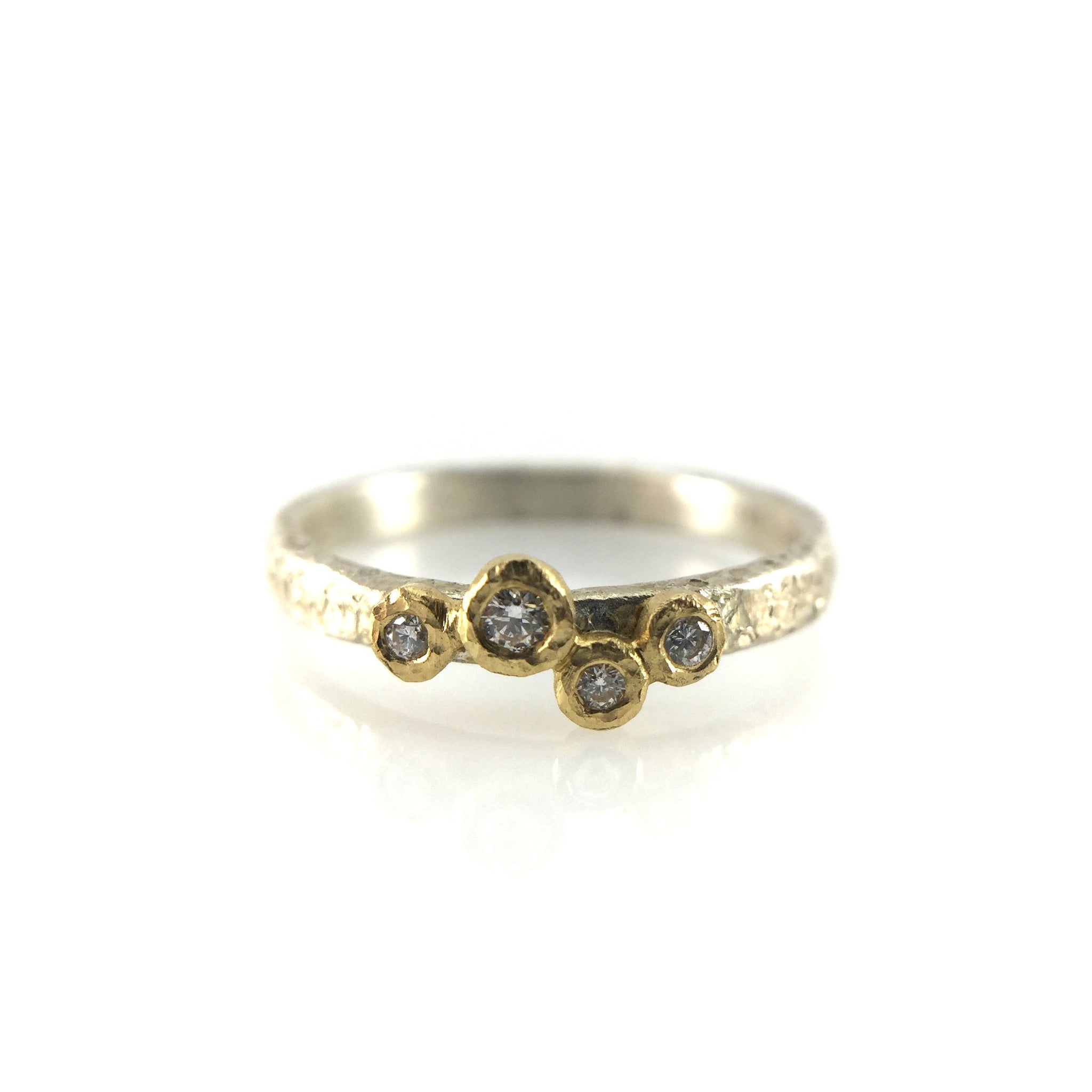 18ct Rose Gold Three Stone Four Claw Diamond Ring – dotJewellery.com