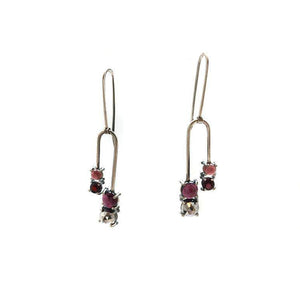 Four Stone Stirrup Earrings-Earrings-Joanna Gollberg-Pistachios
