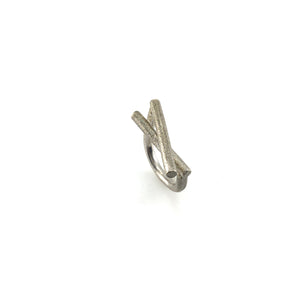 Frosted Silver Crossover Ring-Rings-Fritz Heiring-Pistachios