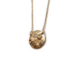 Full Moon Gold & Diamond Pendant-Necklaces-Luana Coonen-Pistachios