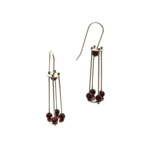 Garnet Cage Earrings-Earrings-Ashka Dymel-Pistachios