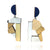 Geometric Earrings - Blues/Silver/Gold-Karen Vanmol-Pistachios