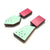 Geometric Earrings -Fuchsia/Mint Green-Earrings-Karen Vanmol-Pistachios