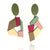 Geometric Earrings -Gold/Fuchsia-Earrings-Karen Vanmol-Pistachios