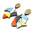 Geometric Earrings - Light Blue/Yellow/Red-Earrings-Karen Vanmol-Pistachios