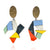 Geometric Earrings - Light Blue/Yellow/Red-Earrings-Karen Vanmol-Pistachios