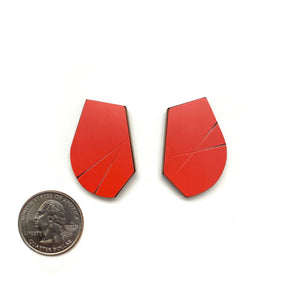 Geometric Earrings - Red-Earrings-Karen Vanmol-Pistachios