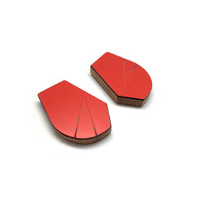 Geometric Earrings - Red-Earrings-Karen Vanmol-Pistachios