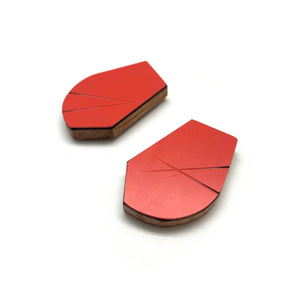 Geometric Earrings - Red-Earrings-Karen Vanmol-Pistachios