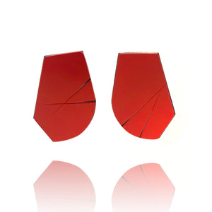 Geometric Earrings - Red-Earrings-Karen Vanmol-Pistachios