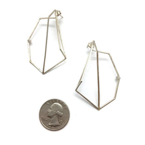 Geometric Earrings with CZs - Silver-Earrings-Veronika Majewska-Pistachios