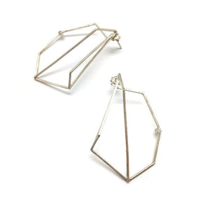 Geometric Earrings with CZs - Silver-Earrings-Veronika Majewska-Pistachios