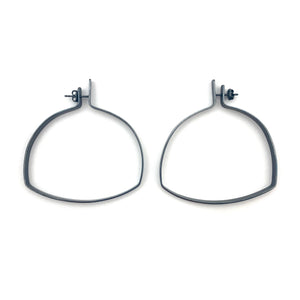 Geometric Oxidized Sterling Silver Hoops-Earrings-Gabrielle Desmarais-Pistachios