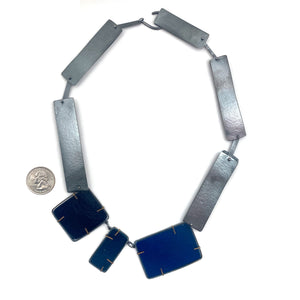 Glass & Oxidized Sterling Silver Necklace-Necklaces-Karen Gilbert-Pistachios