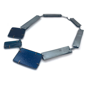 Glass & Oxidized Sterling Silver Necklace-Necklaces-Karen Gilbert-Pistachios