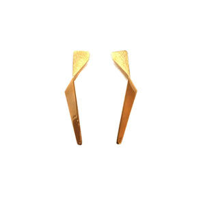 Gold Angle Earrings-Earrings-Aleksandra Przybysz-Pistachios