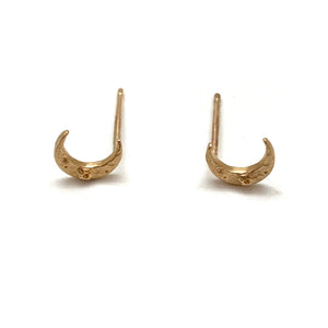 Gold Crescent Moon Studs-Earrings-Luana Coonen-Pistachios
