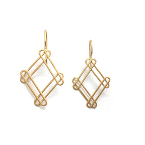 Gold Double Rhombus Hooks-Earrings-Emily Rogstad-Pistachios