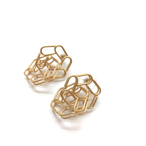 Gold Interlocked 3D Pinwheels-Earrings-Emily Rogstad-Pistachios