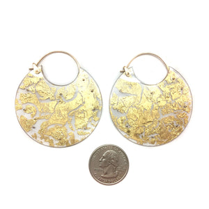 Gold Leaf Hoops - Large-Earrings-Luana Coonen-Pistachios