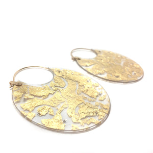 Gold Leaf Hoops - Medium-Earrings-Luana Coonen-Pistachios