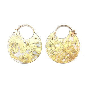 Gold Leaf Hoops - Medium-Earrings-Luana Coonen-Pistachios