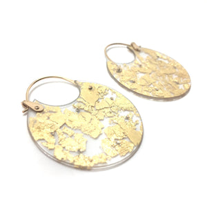 Gold Leaf Hoops - Medium-Earrings-Luana Coonen-Pistachios
