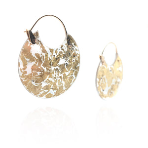 Gold Leaf Hoops - Medium-Earrings-Luana Coonen-Pistachios