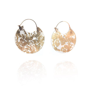 Gold Leaf Hoops - Medium-Earrings-Luana Coonen-Pistachios