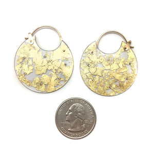 Gold Leaf Hoops - Medium-Earrings-Luana Coonen-Pistachios