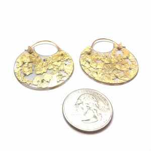 Gold Leaf Hoops - Medium-Earrings-Luana Coonen-Pistachios