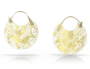 Gold Leaf Hoops - Medium-Earrings-Luana Coonen-Pistachios