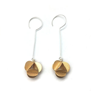 Gold Petal Orb Drops-Earrings-Veronika Majewska-Pistachios