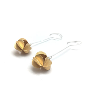 Gold Petal Orb Drops-Earrings-Veronika Majewska-Pistachios