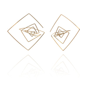 Gold Scribble Hoops - Large-Earrings-Aimee Petkus-Pistachios