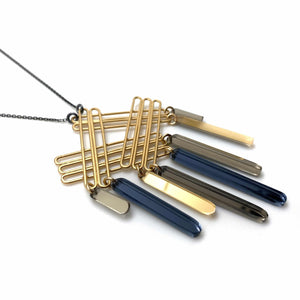 Gold Stack Metallic Fringe Necklace-Necklaces-Emily Rogstad-Pistachios