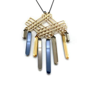 Gold Stack Metallic Fringe Necklace-Necklaces-Emily Rogstad-Pistachios