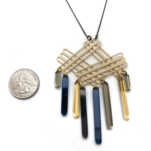 Gold Stack Metallic Fringe Necklace-Necklaces-Emily Rogstad-Pistachios