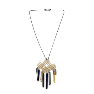 Gold Stack Metallic Fringe Necklace-Necklaces-Emily Rogstad-Pistachios