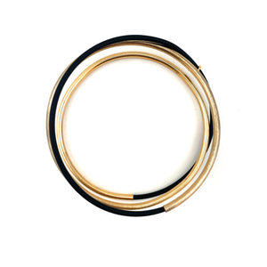 Gold Vermeil and Rubber Bracelet-Bracelets-Malgosia Kalinska-Pistachios