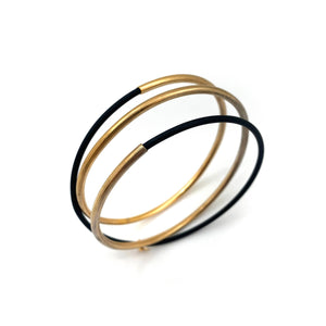 Gold Vermeil and Rubber Bracelet-Bracelets-Malgosia Kalinska-Pistachios