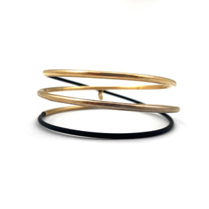 Gold Vermeil and Rubber Bracelet-Bracelets-Malgosia Kalinska-Pistachios