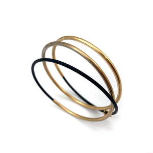 Gold Vermeil and Rubber Bracelet-Bracelets-Malgosia Kalinska-Pistachios