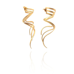 Gold Vortex Earrings-Earrings-Annie Dimadi-Pistachios