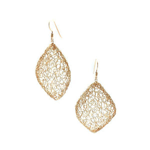 Gold Woven Leaf Earrings-Earrings-Kathryn Stanko-Pistachios